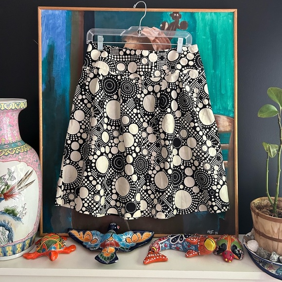 Jacob Black and Cream Circle Skater Skirt - Picture 16 of 16